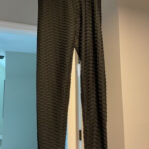 Textured Black Leggings